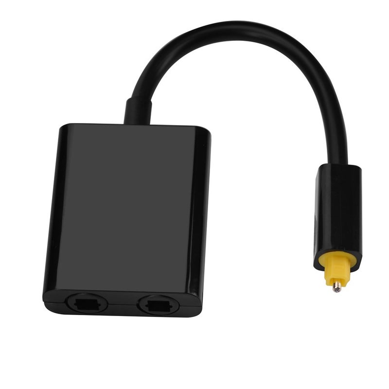 Oumij Dual Port Fiber Audio Splitter, 2 Way Optical Splitter Adapter with Audio Cable 1in 2 Out (Black) - Image 5